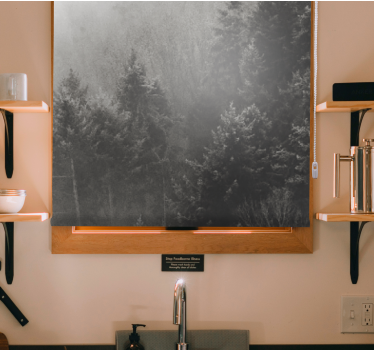 Grey forest silhouette tree blind - TenStickers