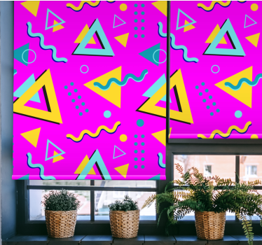 Retro roller blind with retro triangles pattern - TenStickers