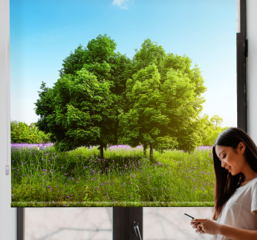 Lush Greenery Scene tree blind - TenStickers