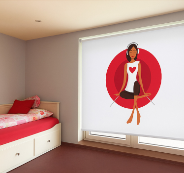 Girl listening to music blind teens - TenStickers