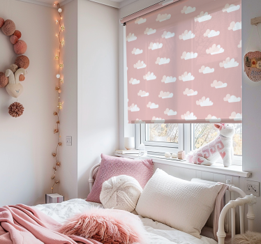 Pink background Cloud roller blind - TenStickers