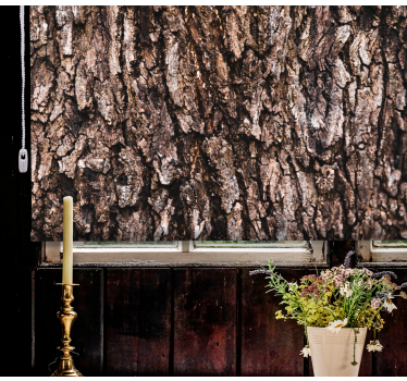 Realistic tree bark Master bedroom window blind - TenStickers