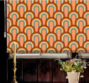 Retro roller blind with retro arch patterns - TenStickers