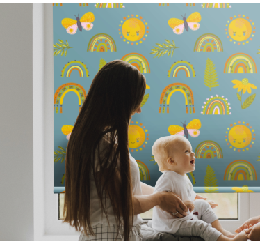 Sunny rainbows design tree blind - TenStickers