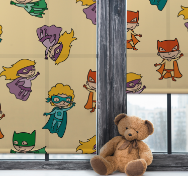 Superheroes pattern Superhero roller blind - TenStickers
