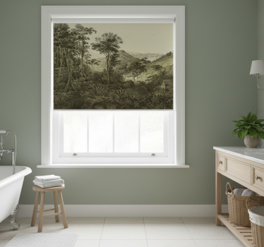 Tree blind hilly forest design - TenStickers
