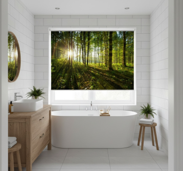 Tree blind in golden sunburst woods - TenStickers