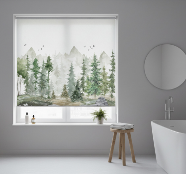 Tree blind nordic pine minimalist design - TenStickers
