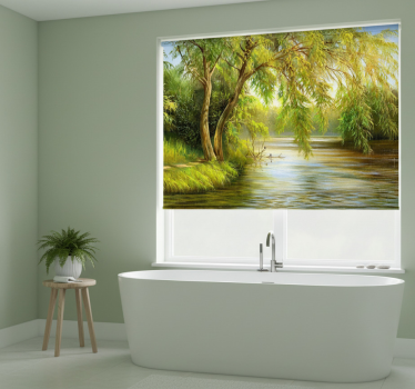 Tree blind serene river willow - TenStickers