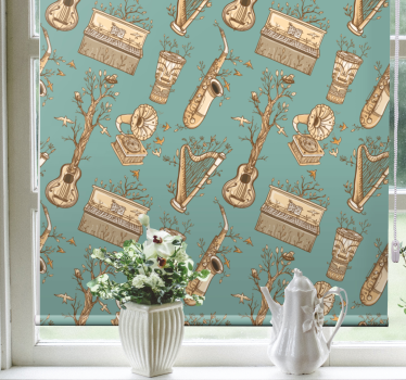 Vintage musical instruments blind teens - TenStickers