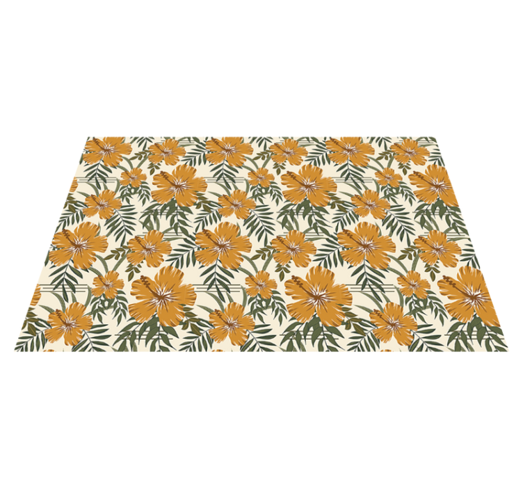 Yellow tropical flowers textured placemats - TenStickers