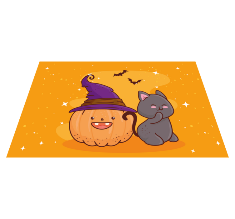 Pumpkin head witch children placemats - TenStickers