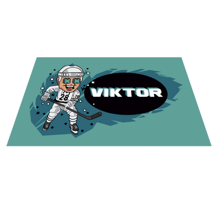 Funny hockey Player Personalised placemats - TenStickers