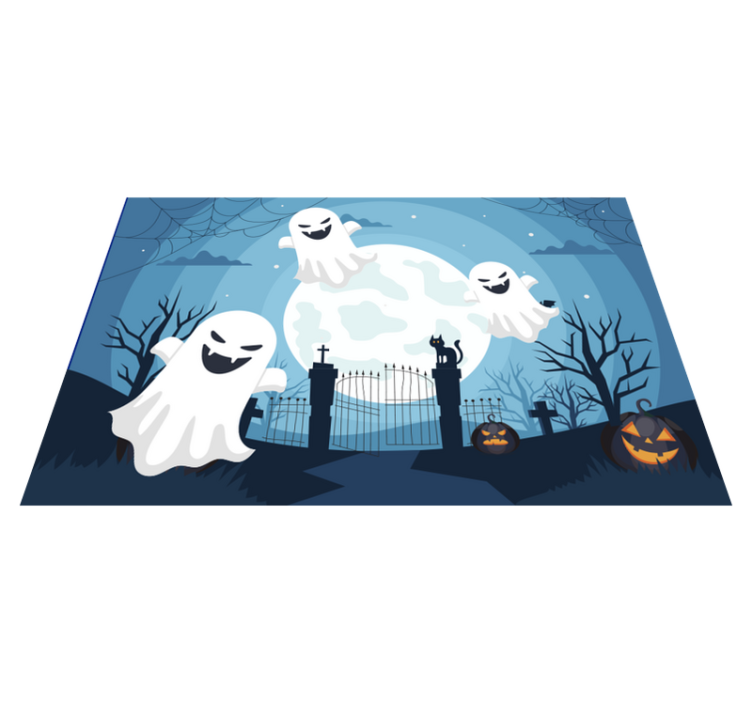 Halloween placemats featuring a whimsical ghost scene - TenStickers
