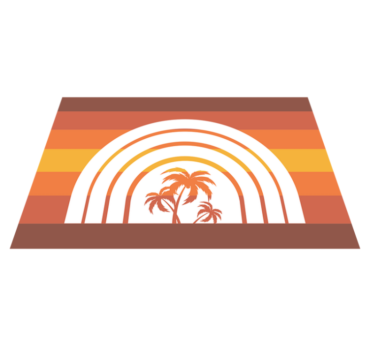 Retro sunset and palms 70's sun placemats - TenStickers
