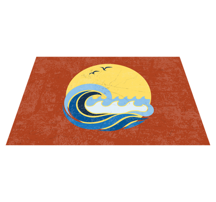 Sun, Beach and Wave 70's sun placemats - TenStickers