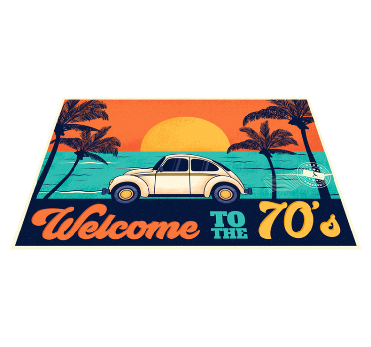 Elegant placemats retro 70's coastal vibes - TenStickers