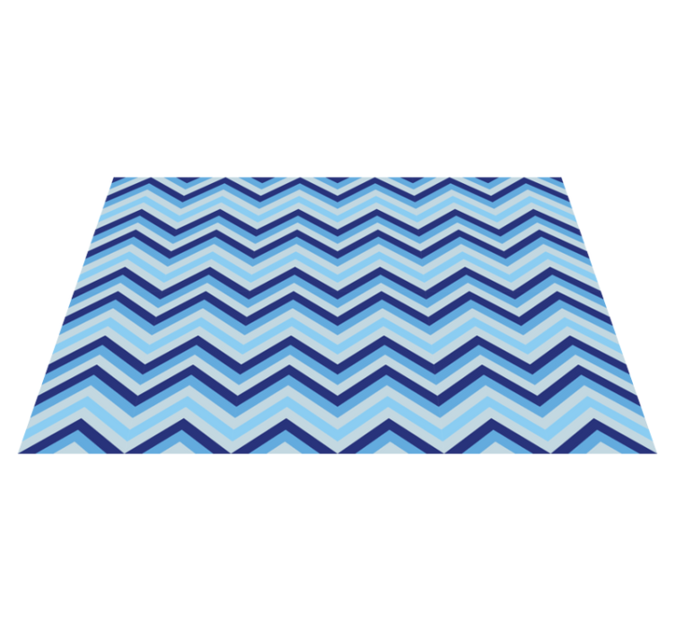 Different blues chevron pattern modern placemat - TenStickers