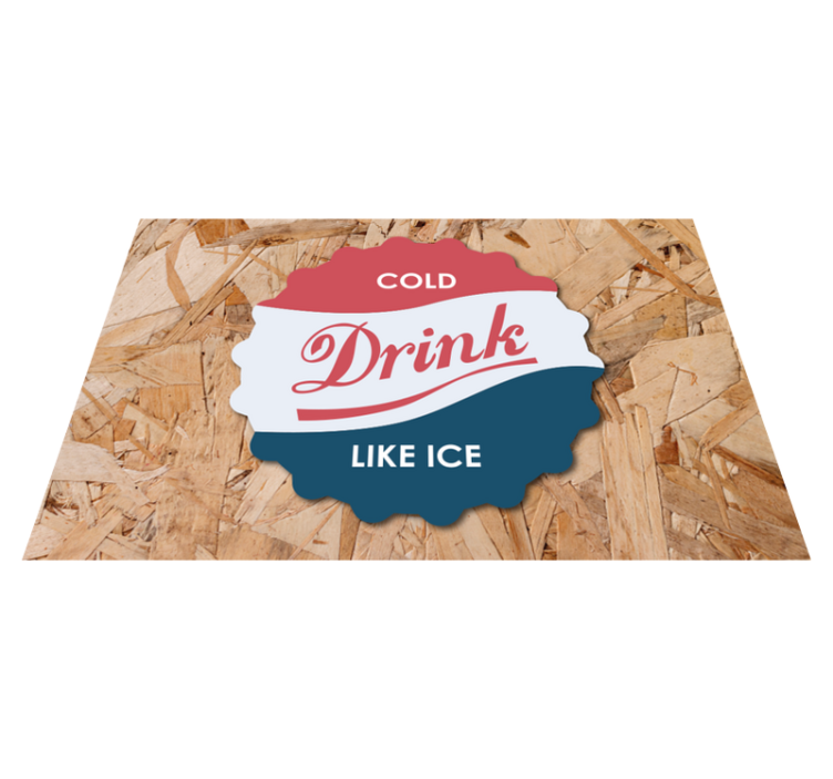 Quote placemats cold drink as cool as ice - TenStickers