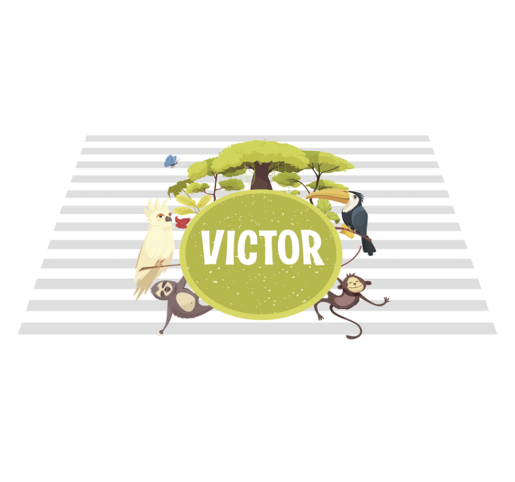 Jungle animals with name Personalised placemats - TenStickers