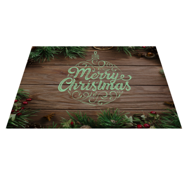 Wood decoration with text Christmas placemats - TenStickers