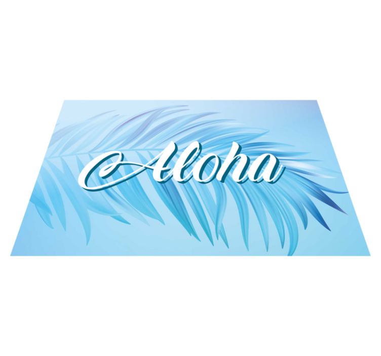 Aloha palm leaves quote placemats - TenStickers