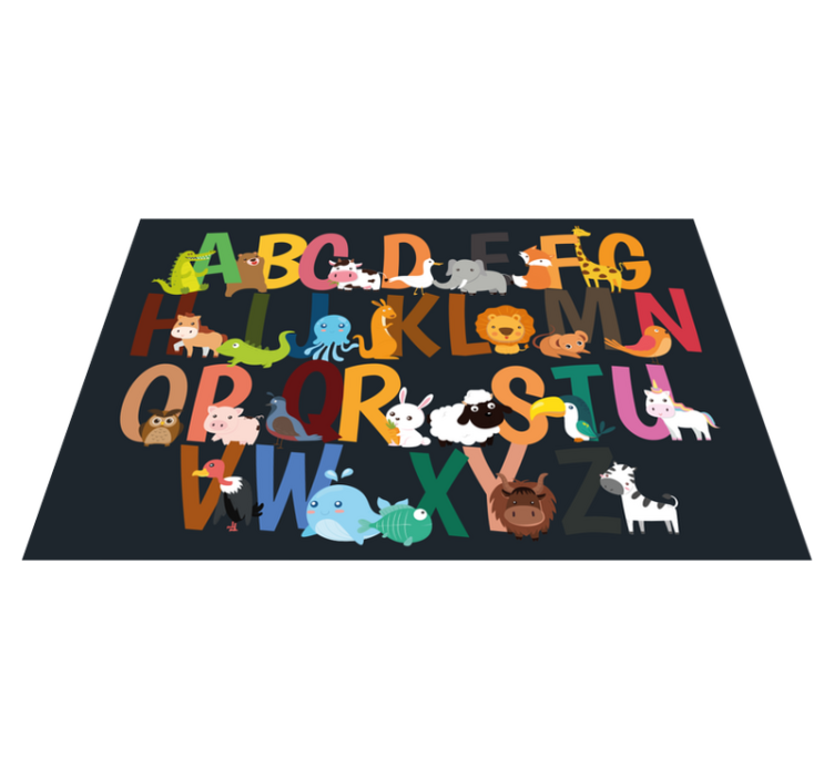 Children placemats with alphabet animal characters - TenStickers