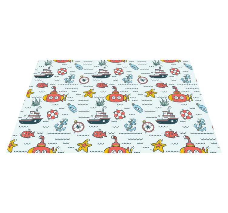 Colorful sailboats pattern nautical kids placemat - TenStickers
