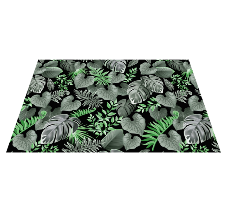 Textured placemats with green leaf designs - TenStickers