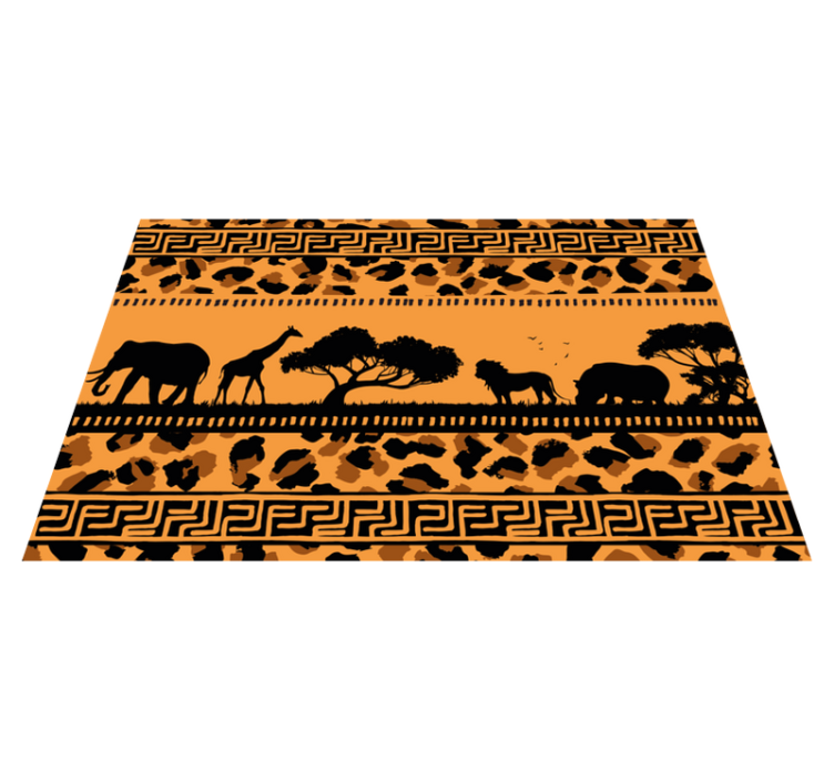 Leopard print with African Animals placemats - TenStickers