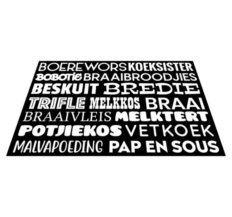 Afrikaans Food Vinyl placemats - TenStickers