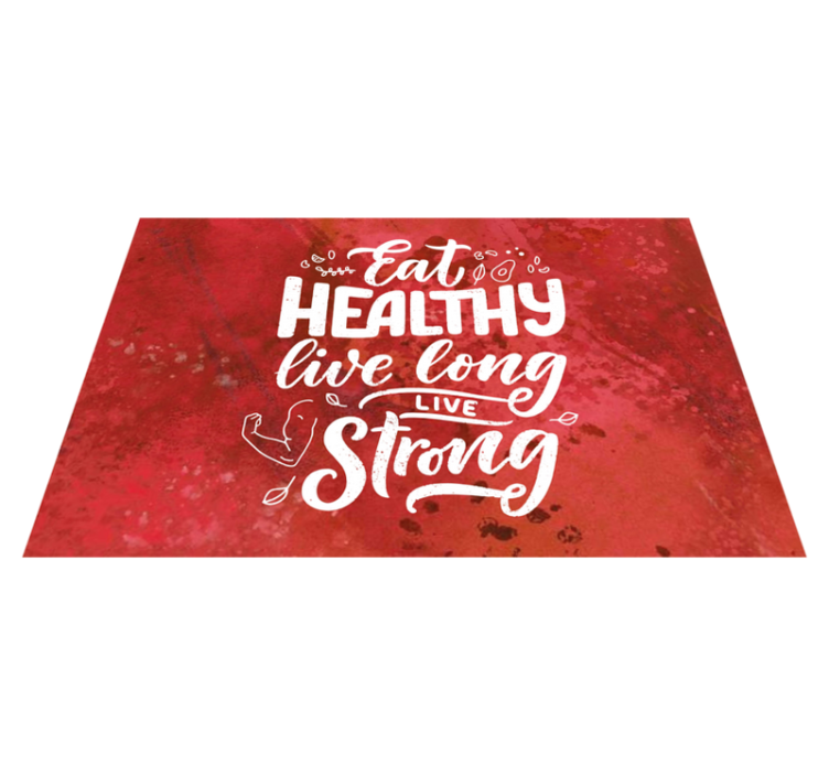 Quote placemats eat healthy live strong - TenStickers