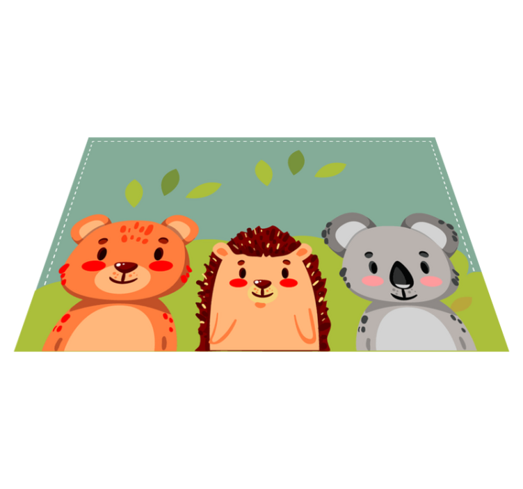 Flat wild animal collection children placemats - TenStickers