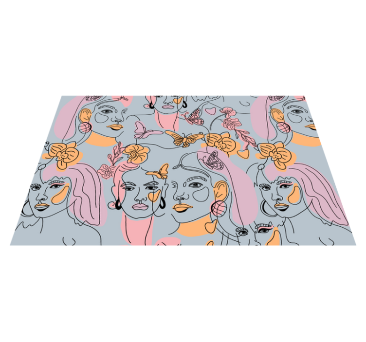 Women abstract collage Vinyl placemats - TenStickers