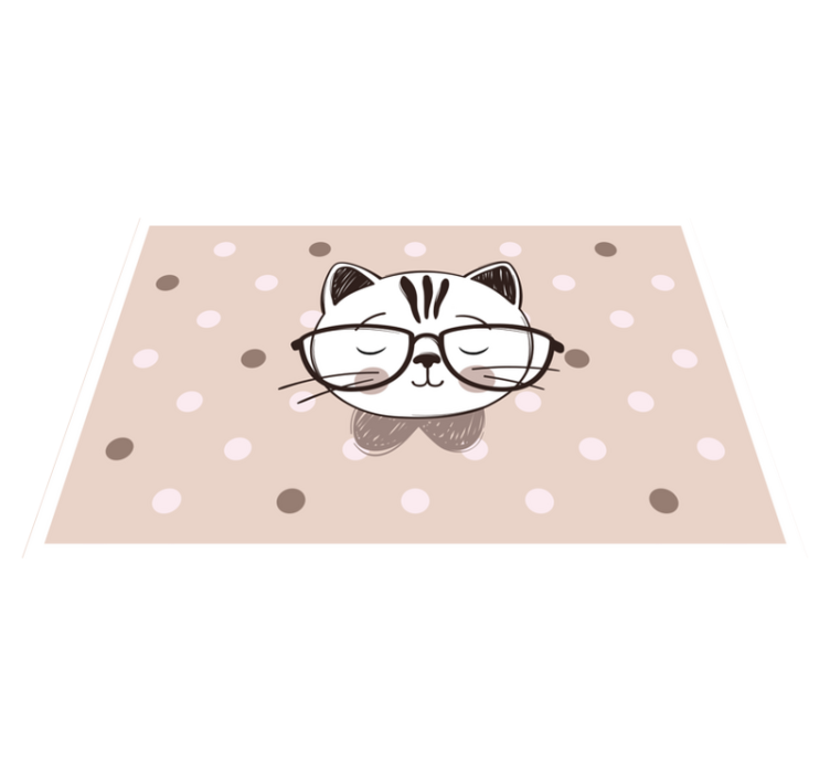 Children placemats cat with glasses - TenStickers