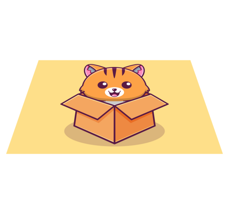 Children placemats happy cat box - TenStickers