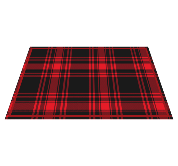 Menzies tartan black red check pattern placemat - TenStickers