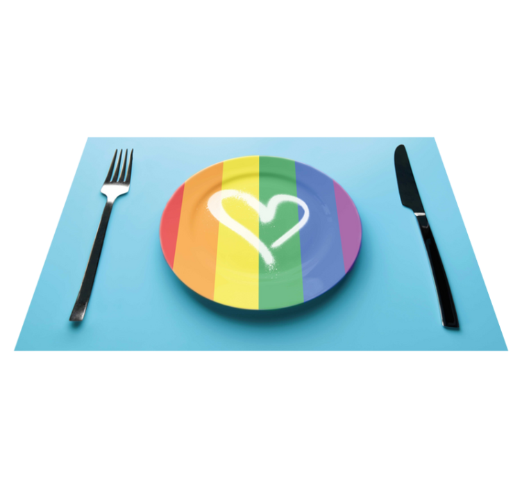 Original placemats rainbow heart design - TenStickers