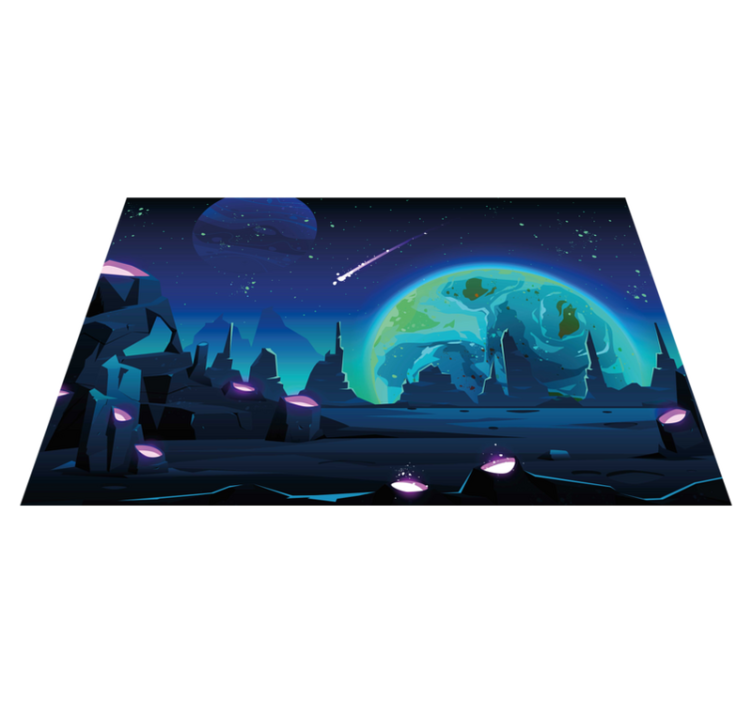 Modern placemats cosmic landscape design - TenStickers