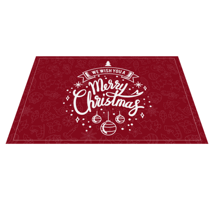 Text and decorations merry Christmas placemats - TenStickers