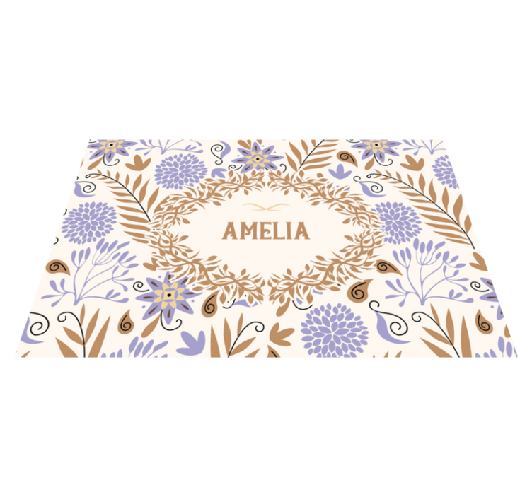 Personalised placemats with floral design - TenStickers