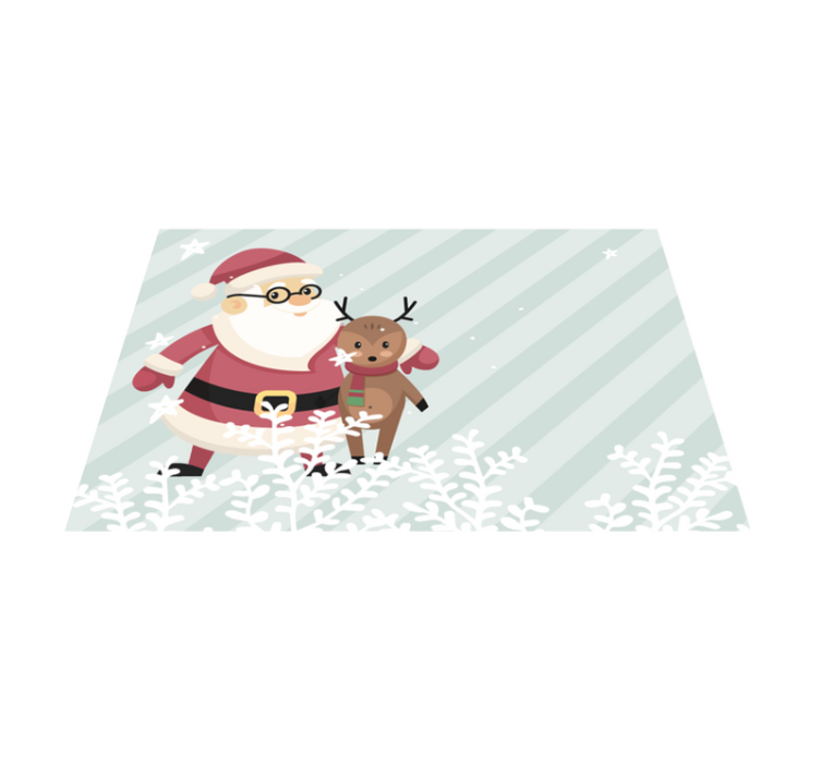 Christmas placemats santa and reindeer design - TenStickers
