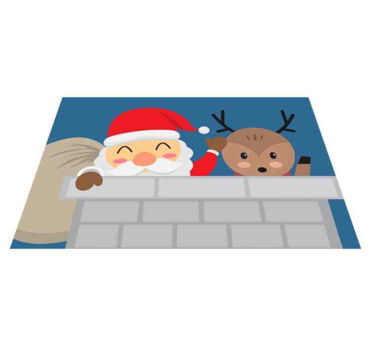 Peeking Santa And Reindeer Christmas placemats - TenStickers