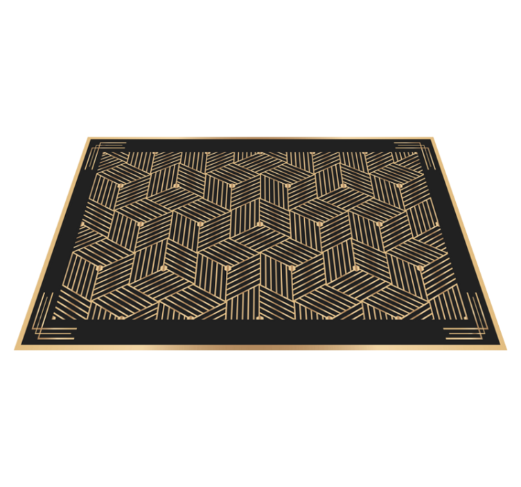 Textured placemats with geometric golden design - TenStickers