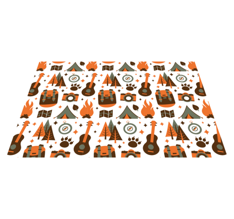Children placemats camping adventure elements - TenStickers