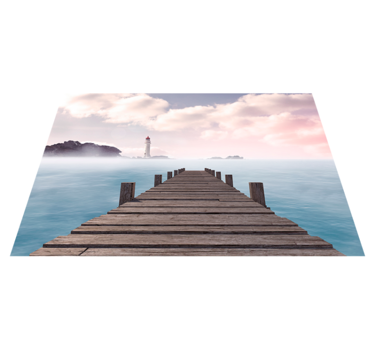 Modern placemats serene dock pathway - TenStickers