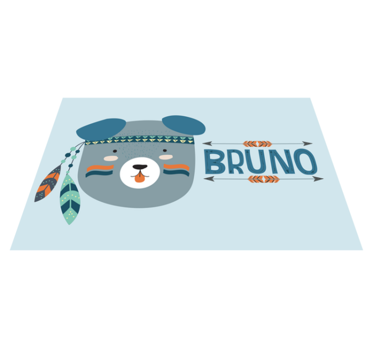 Children placemats cute bear head - TenStickers