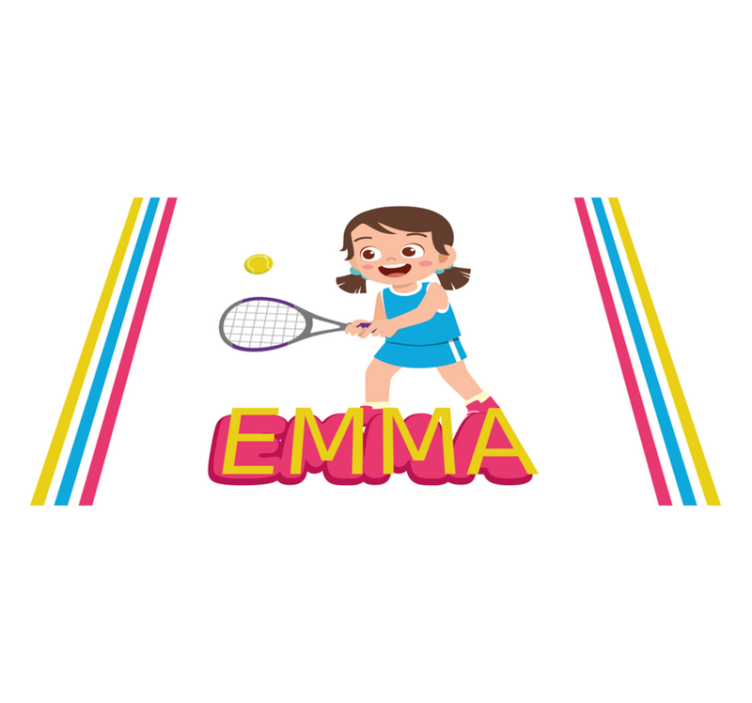 Children placemats happy tennis player - TenStickers
