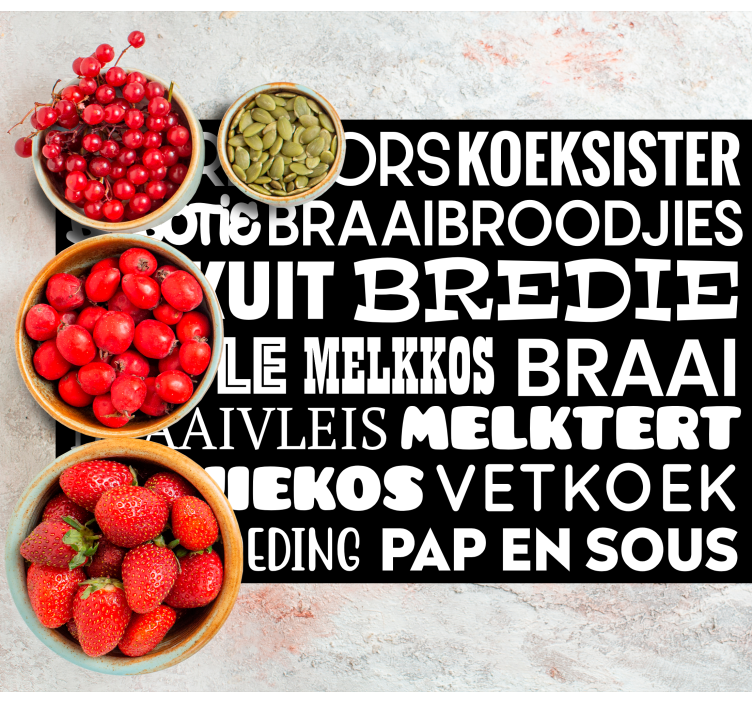 Afrikaans Food Vinyl placemats - TenStickers