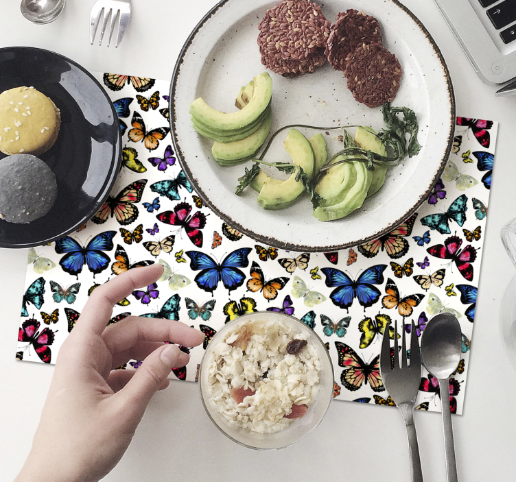 Beautiful and Colorful butterflies placemats - TenStickers